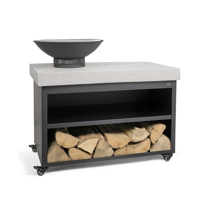 Braciere per barbecue su carrello di servizio - LIVOO - DOC329 -