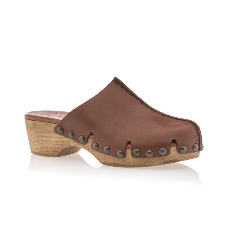 Brune mules/tresko til dame