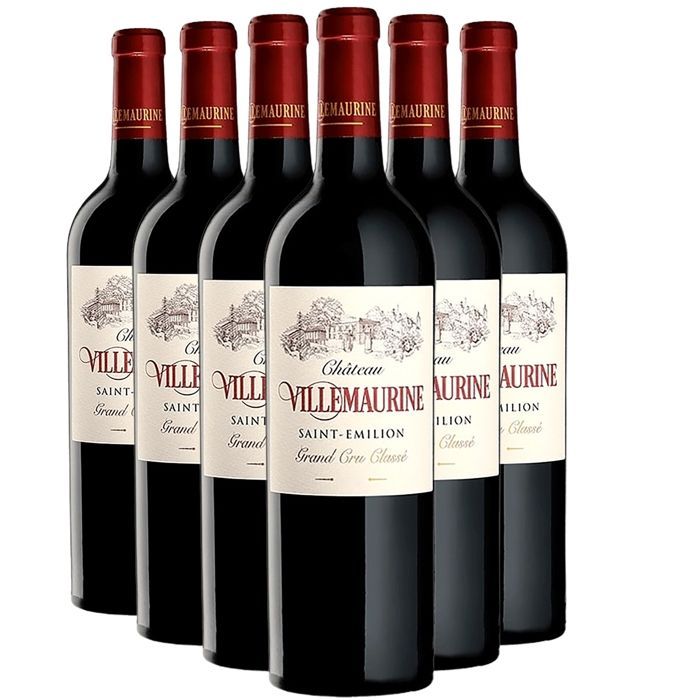 Château Villemaurine Saint-Emilion Grand Cru Media Botella 2000 - Vino Tinto de Burdeos (6 x 37,5 cl)