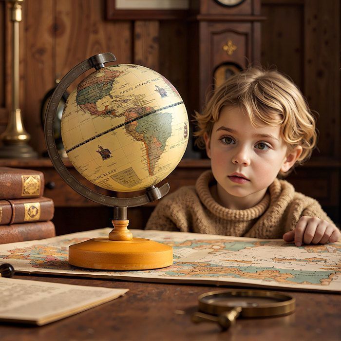 COSTWAY Globe - 14 CM Educational Globe for Children - Creative Antique Style Gift and Decoration Ideal for Home, Office