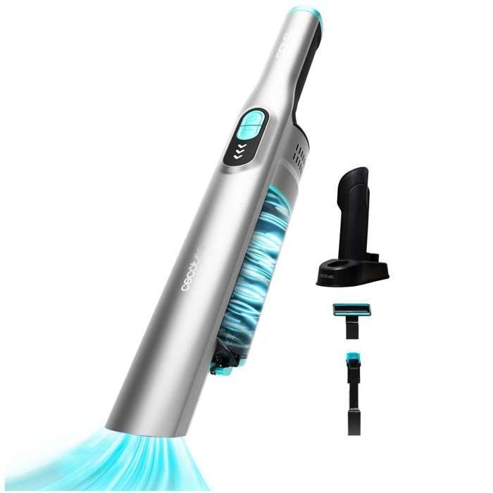 Aspiradora de mano inalámbrica Cecotec Conga RockStar Micro Essential: 90 W, digital, 13 kPa, 40 min de autonomía.