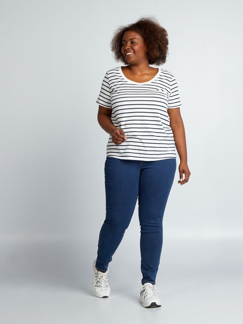 Calça Jeggings Regular Stretch de Cintura Alta - AZUL