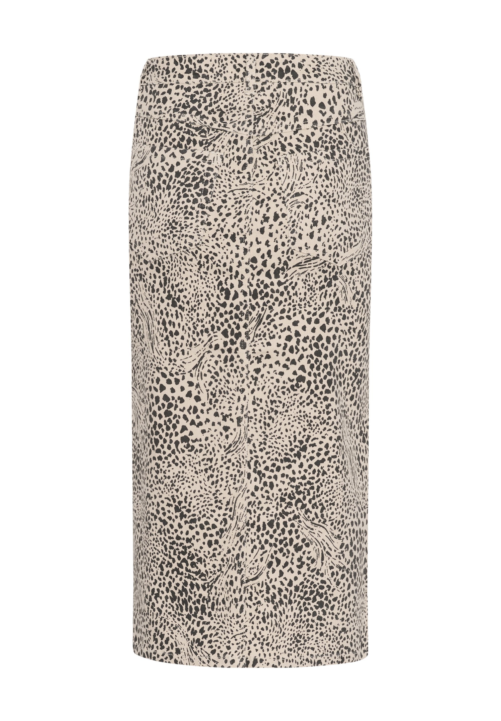 Kaffe KALISA - Gonna in denim con stampa leopardata astratta