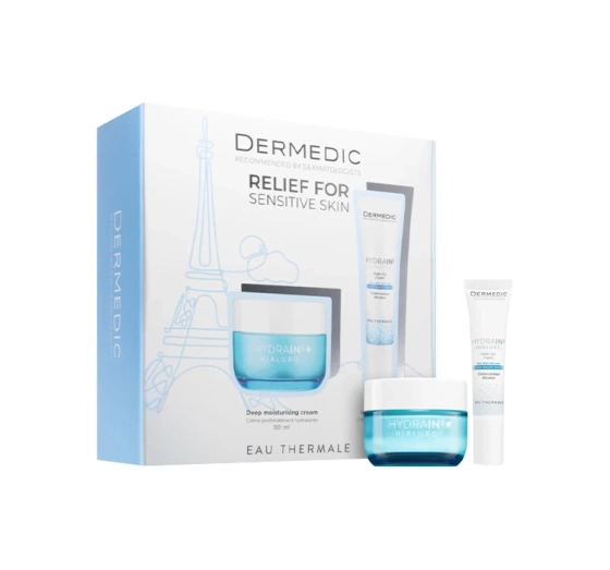 Dermedic Hydrain3 Hialuro zestaw kosmetyków krem do twarzy 50 ml   krem pod oczy 15 ml