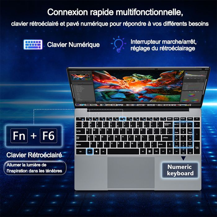 Laptop, Core i5-7Y54 (Up to 3.2 GHz), 16GB RAM, 512GB SSD, 15.6