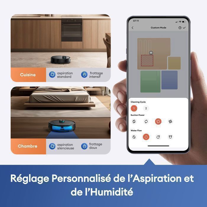 Aspirateur robot laveur Ultenic TP20 Pro – 12 000 Pa – Station auto-vidage 4L – Autonomie 200 min – Navigation LDS – Alexa