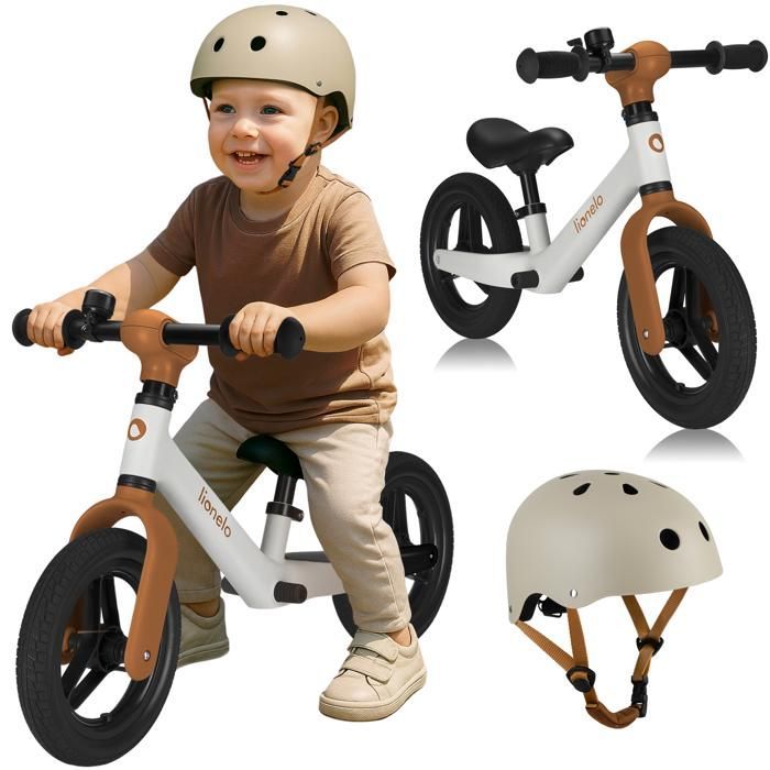 Balance bike - LIONELO - Toni - Ultra-light - Adjustable - Safety tested - Beige