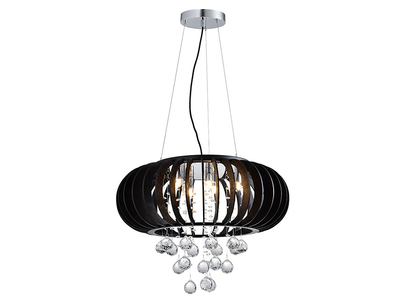 Lampa wisząca Aries Black drewniana czarna