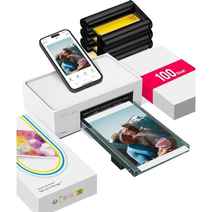 Stampante fotografica - LIENE - 10x15cm - Sublimazione termica - Wi-Fi/USB - 100 fogli inclusi