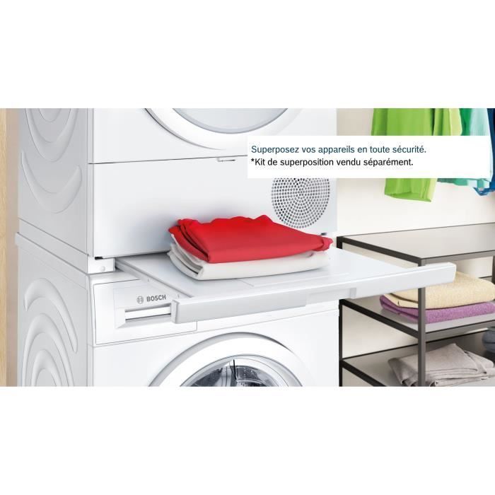 Secadora con bomba de calor BOSCH SER6 WQG133DTFR - 8 kg - Inducción - 60 cm de ancho - Clase energética C - Blanca