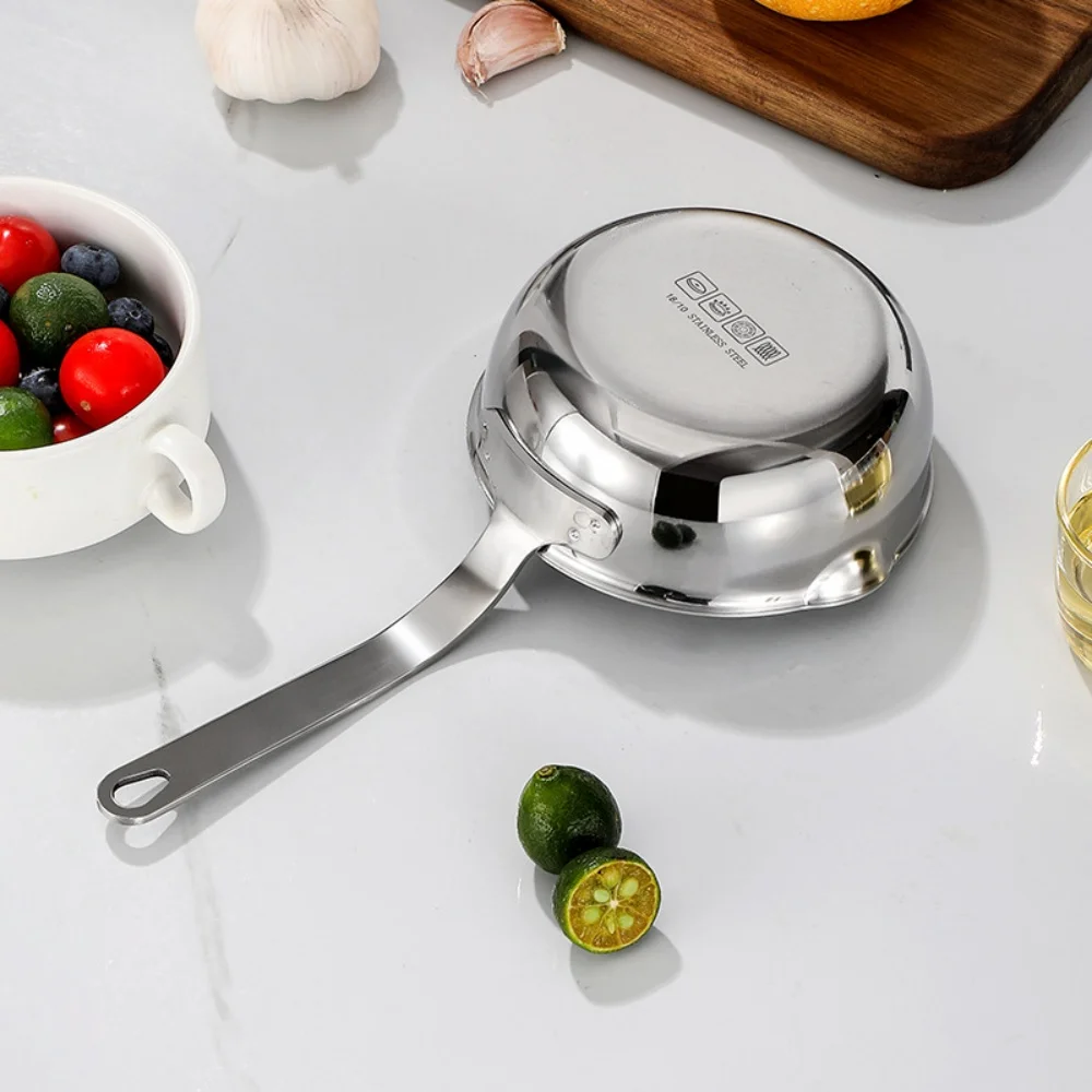 Casserole en acier inoxydable 12 cm, mini-marmite à soupe et à lait, poêle à œufs, casserole résistante aux brûlures, accessoires de cuisine