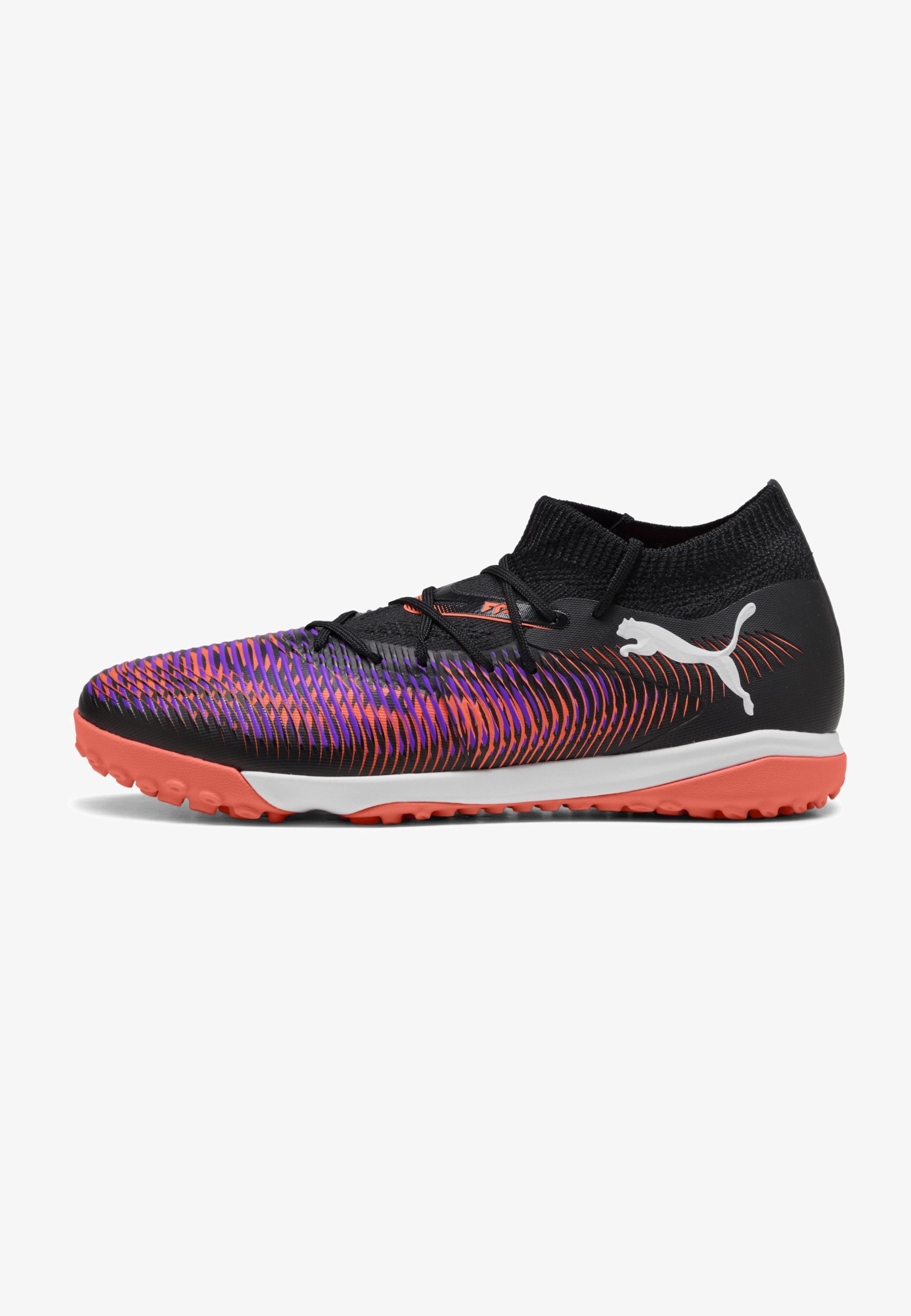 Puma FUTURE 8 MATCH TT - Rasenfußballschuhe - schwarz-weiß-leuchtend rot