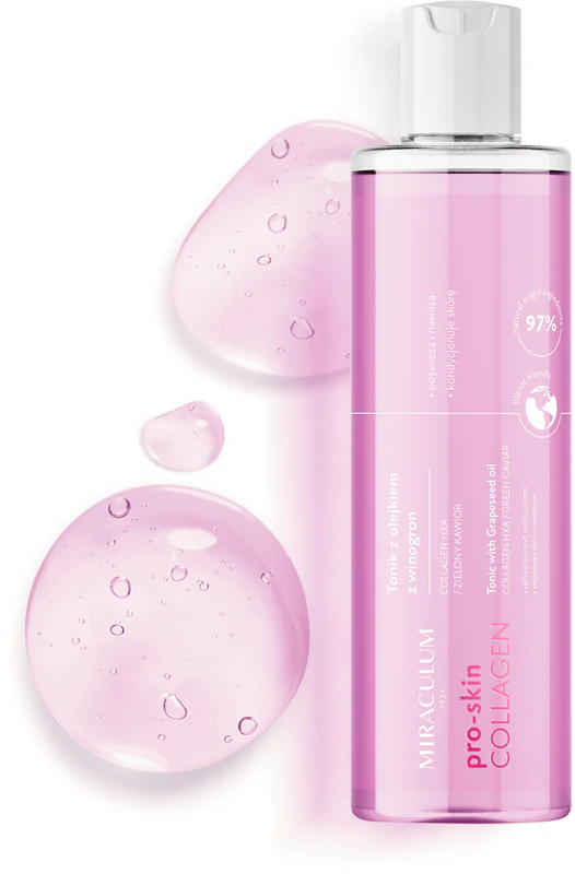 Tônico de limpeza pró-pele Miraculum Collagen