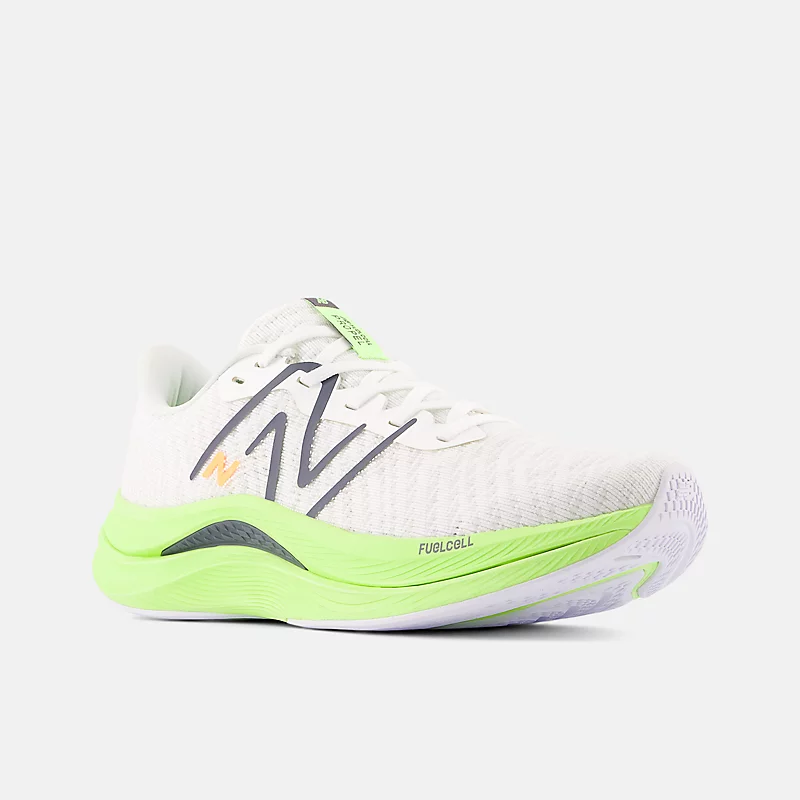 FuelCell Propel v4 Damenschuhe – Weiß mit gebleichtem Limettenglanz und Graphit