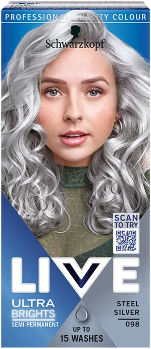 Schwarzkopf Live Ultra Brights Farba do włosów 0-98 Steel Silver