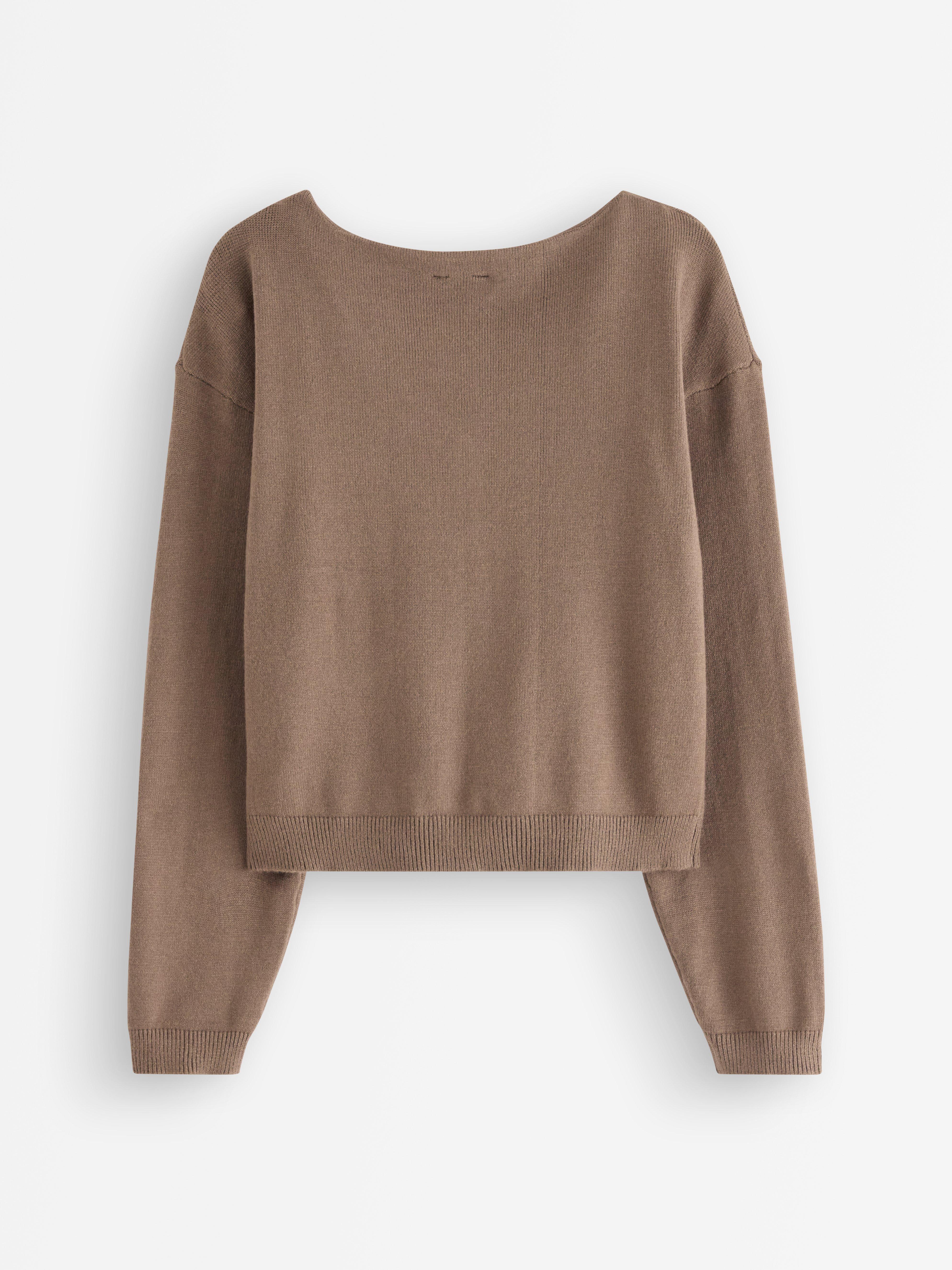 Strikket cardigan brun