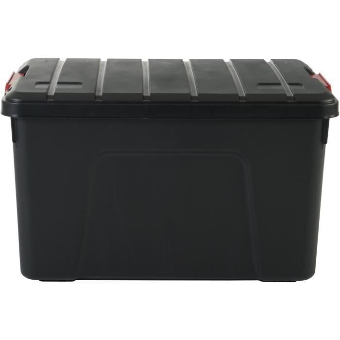 IRIS OHYAMA Juego de 3 cajas de almacenamiento DIY - Store It All - 60 L - Negro y rojo - 59 x 39,5 x 35,5 cm