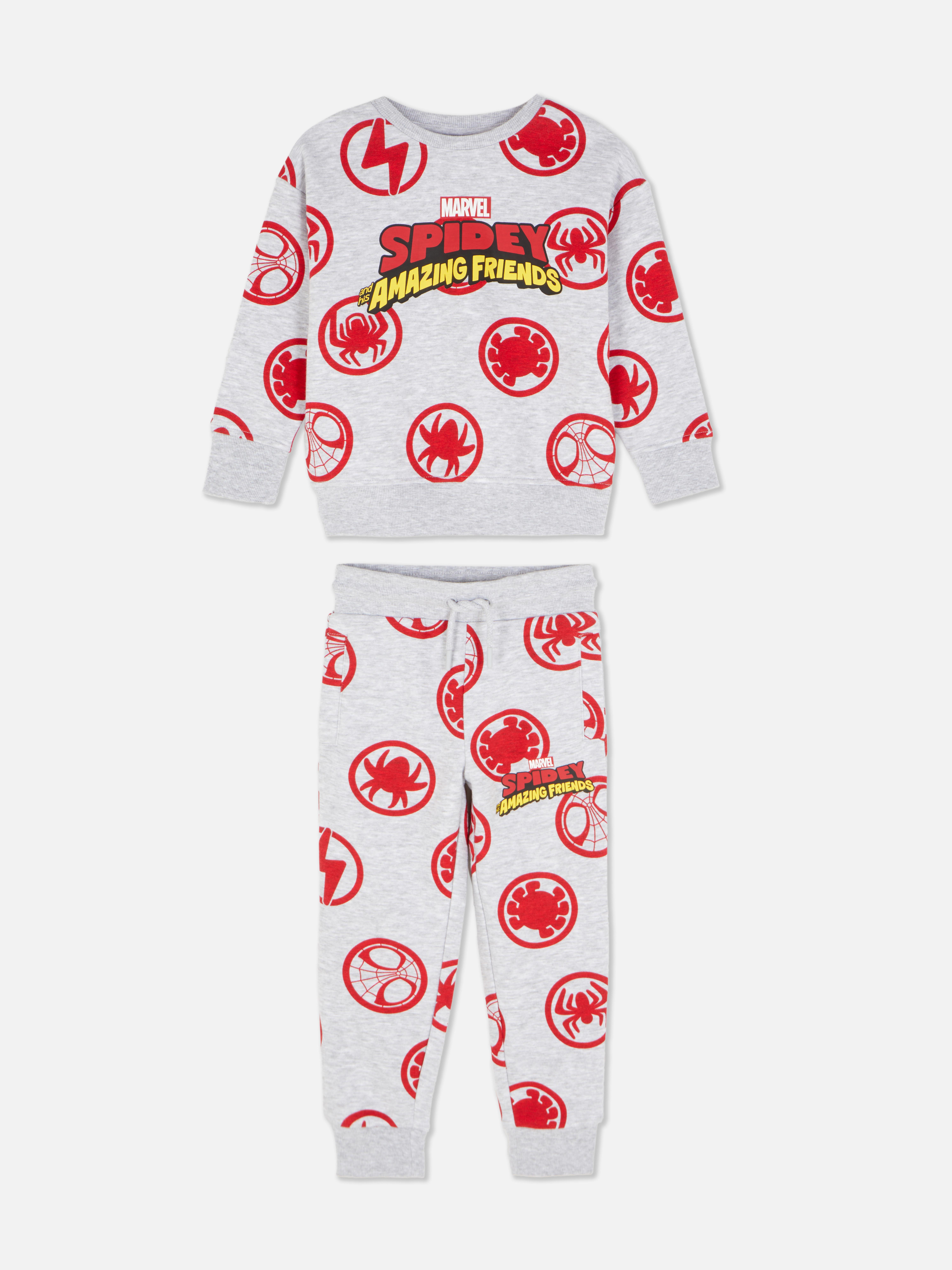 Hanorac și pantaloni de trening MARVEL Spider-Man and Friends Set format din hanorac cu imprimeu Spidey și pantaloni de trening cu manșete la gleznă