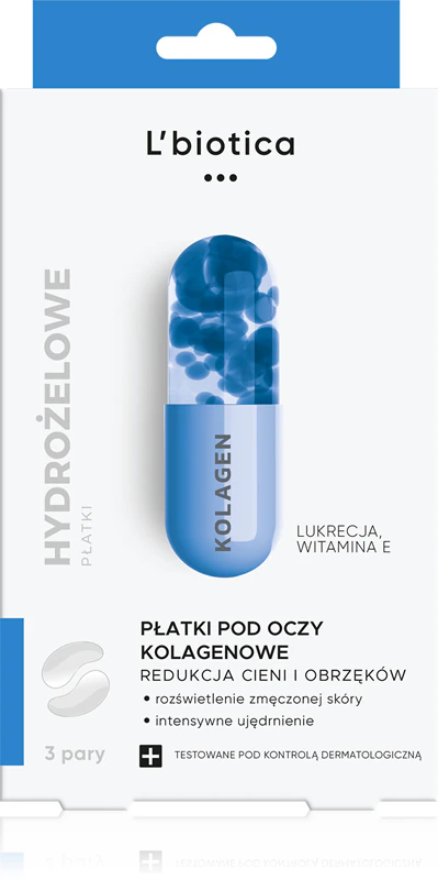 L'biotica Collagen Oogmasker tegen zwellingen en donkere kringen.