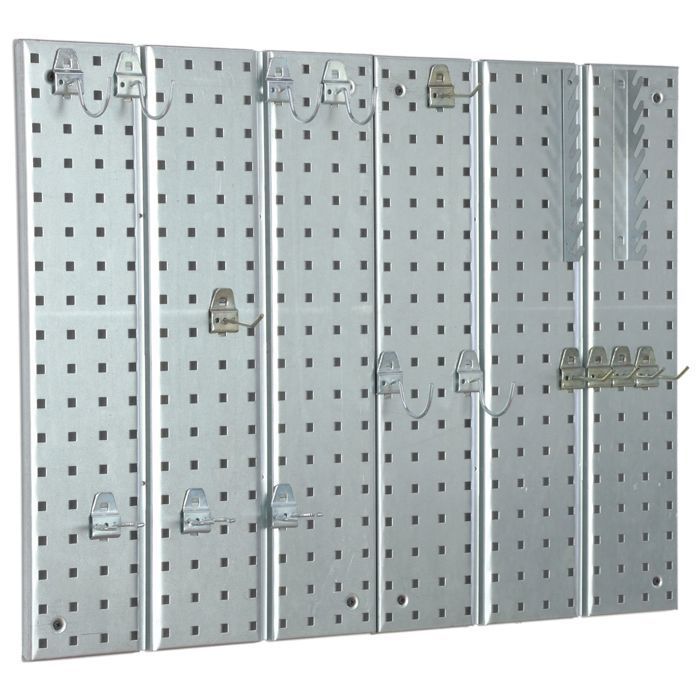 Painel de ferramentas - Sistema de armazenamento - Aço reforçado - Design modular - Suportes para ferramentas - Oficina/Garagem