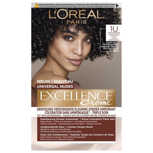 L'Oréal Paris Excellence 1U Nudes Black трајна боја за косу