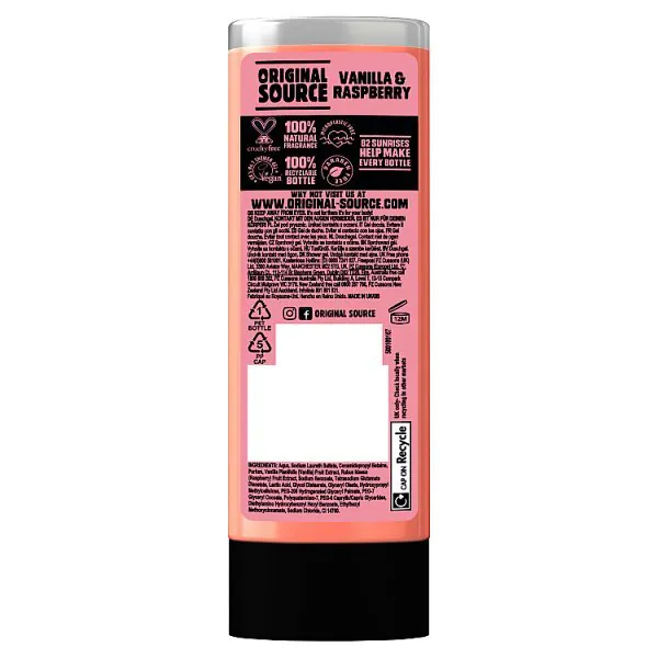 Original Source Vanilla Raspberry Douchegel Body Wash 250ml