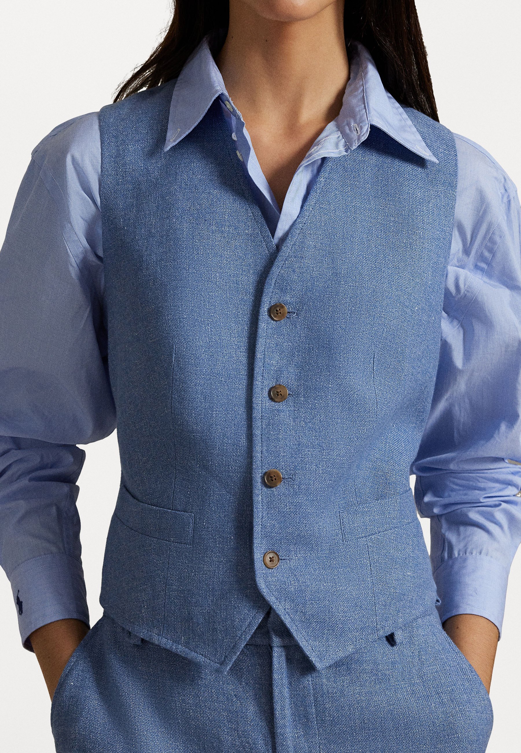 Polo Ralph Lauren LINEN COTTON TWILL WAISTCOAT - Liemenė - mėlyna