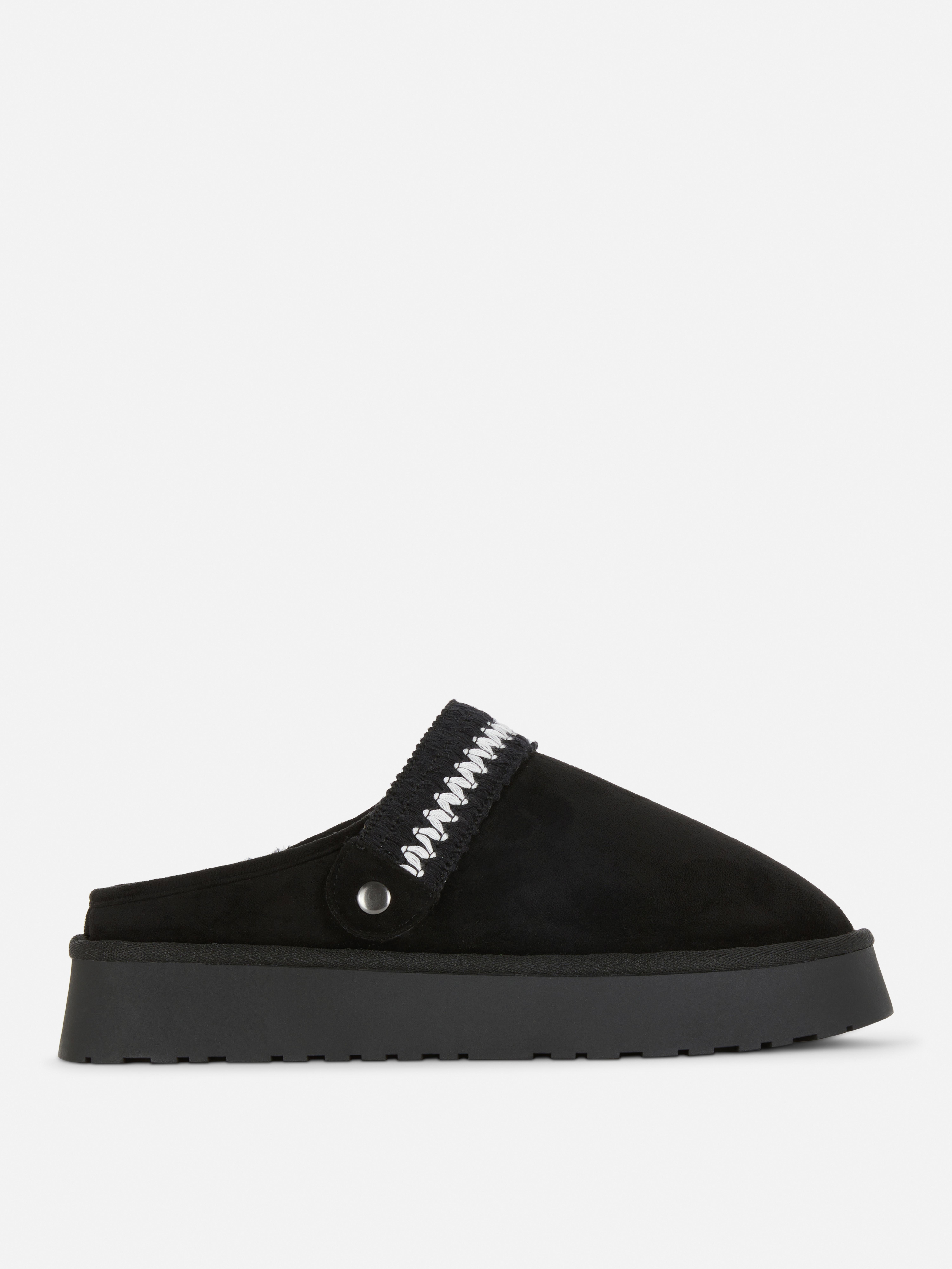 Saboți căptușiți Saboți cu slingback, căptușeală pufoasă și talpă groasă