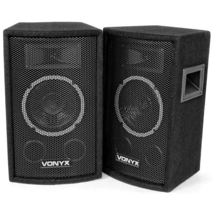 Caixas acústicas Vonyx SL6 com amplificador AV-360 e cabos.