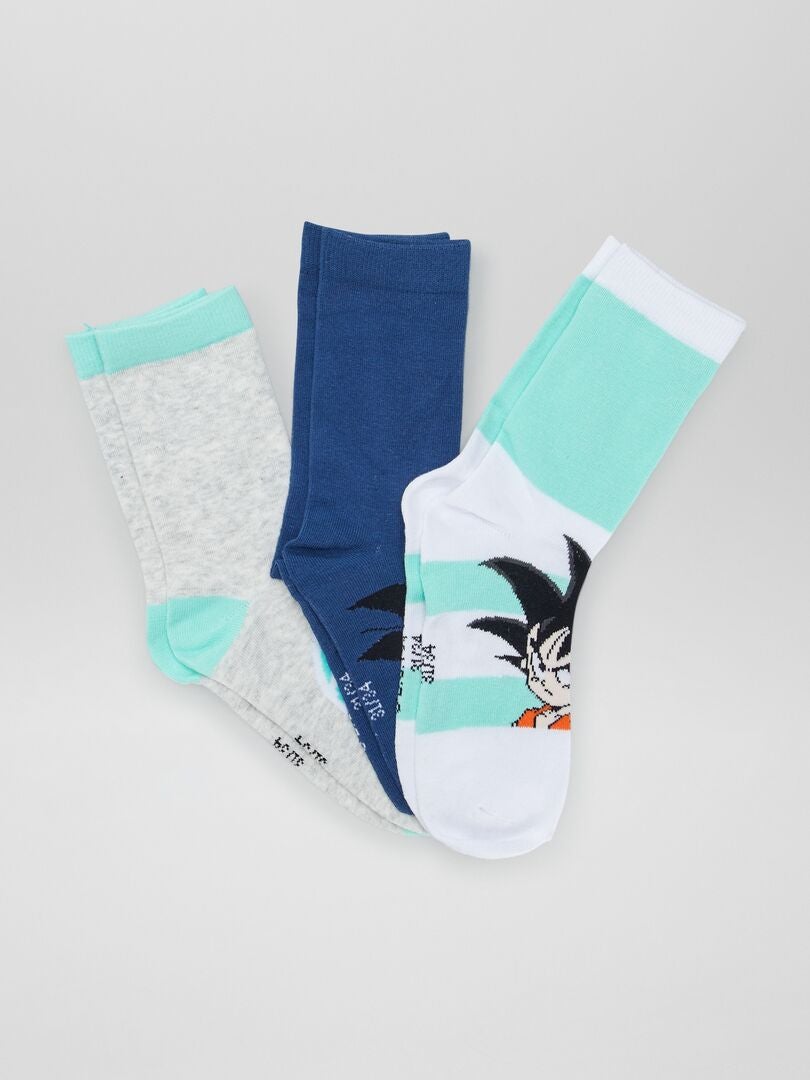 Conjunto de 3 pares de meias 'Dragon Ball Z' - AZUL