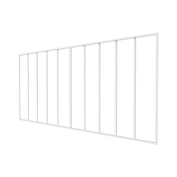 Techo de cristal de aluminio con recubrimiento en polvo estilo taller - 240 x 130 cm - Blanco - BAYVIEW