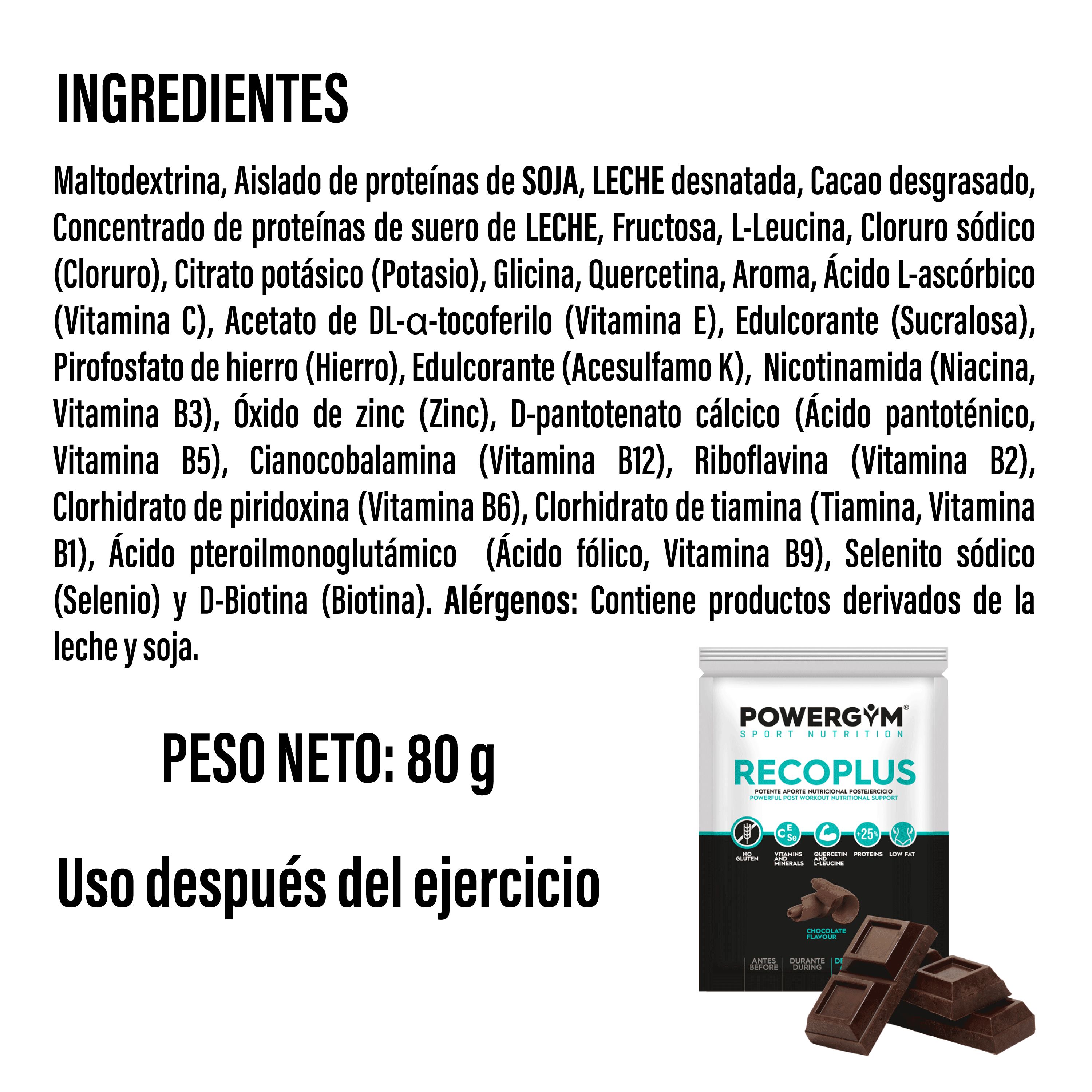 Recoplus šokolādes sporta atjaunošanās uztura bagātinātājs Vitamīni