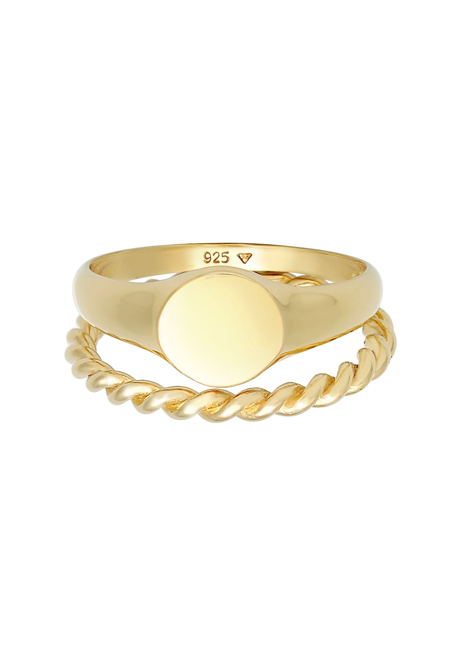 Elli Bague à chevalière pour dames Duo Basic Trend en argent 925