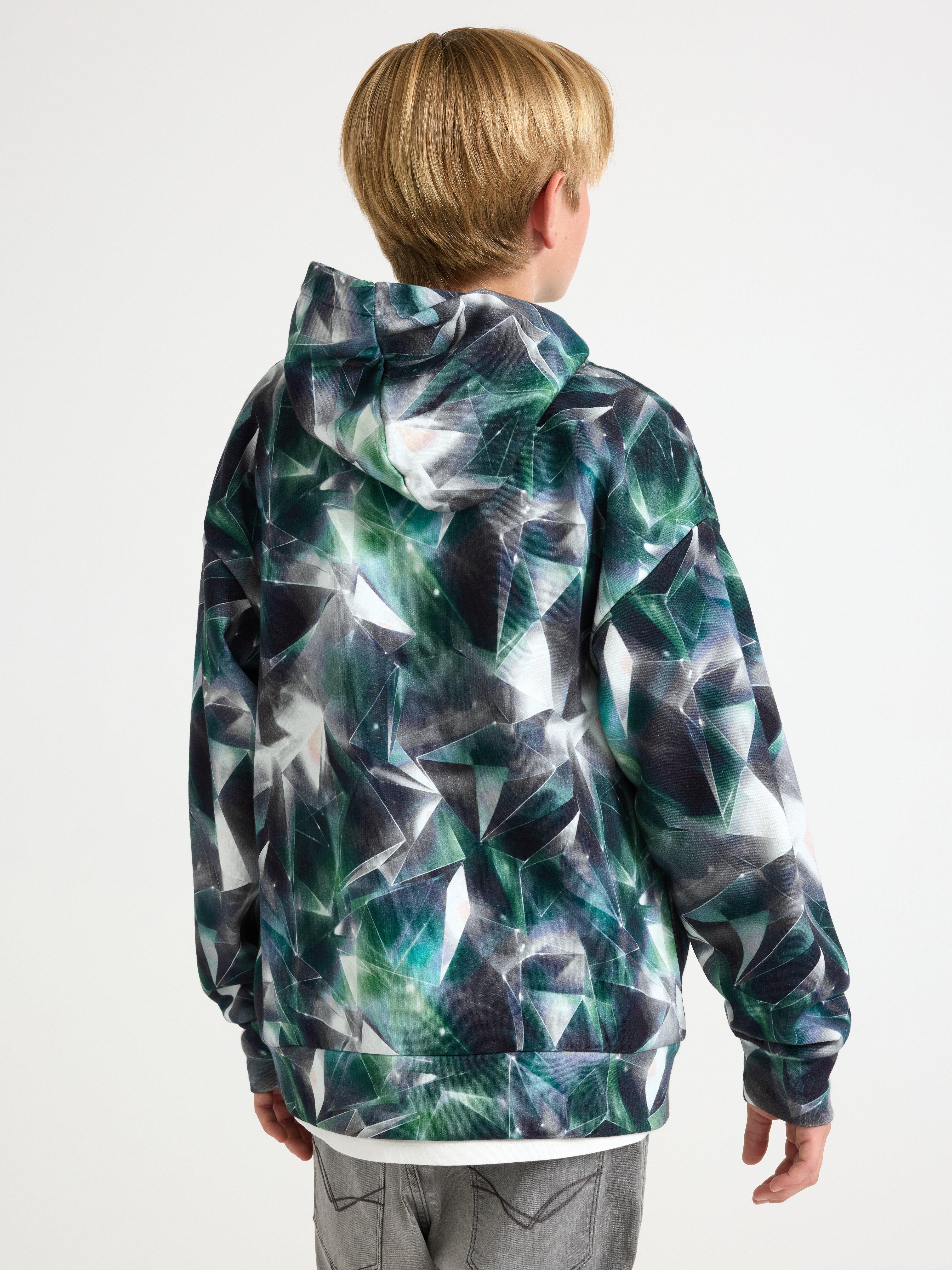 Sudadera con capucha y forro interior cepillado, color gris oscuro.