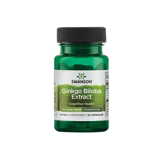 Swanson Ginkgo Biloba Ekstrakt Preparat na pamięć 60 mg Kapsułki