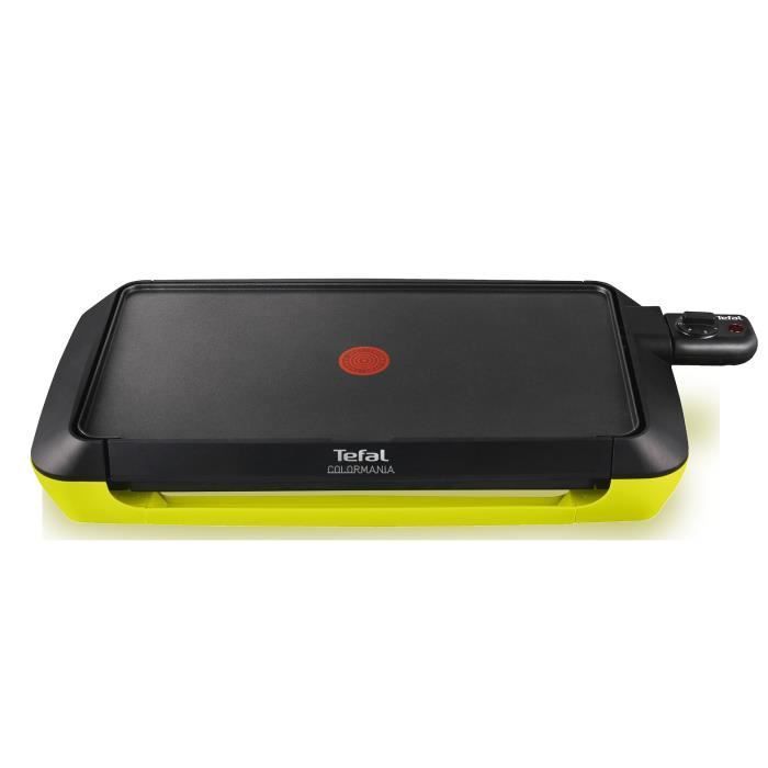 TEFAL CB660301 Colormania Plancha électrique, Puissance 2000 W, Thermostat réglable, Jusqu’à 6 à 8 pers, Revêtement antiadhésif