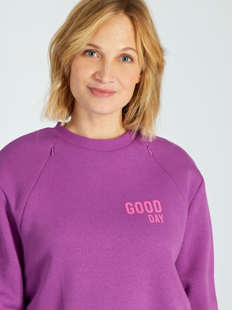 Verpleegkundig sweatshirt met ronde hals - PAARS