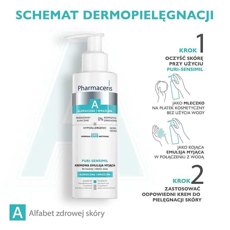 Pharmaceris A Puri-Sensimil Kremowa emulsja myjąca do twarzy i okolic oczu
