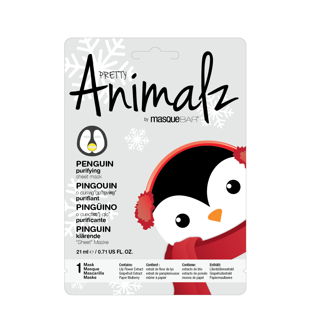 Pretty Animalz pingvīnu attīrošā sejas maska Sejas maskas