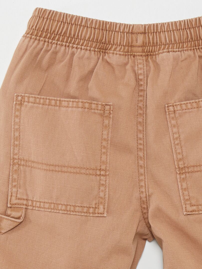 Pantalones cortos vaqueros elásticos - MARRÓN
