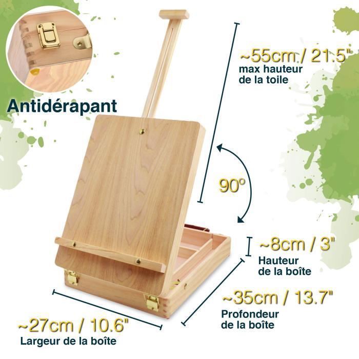 Artina Florenz Set de peinture Premium avec 28 pièces dans coffret de peinture – Kit de peinture avec peintures, chevalet et plus