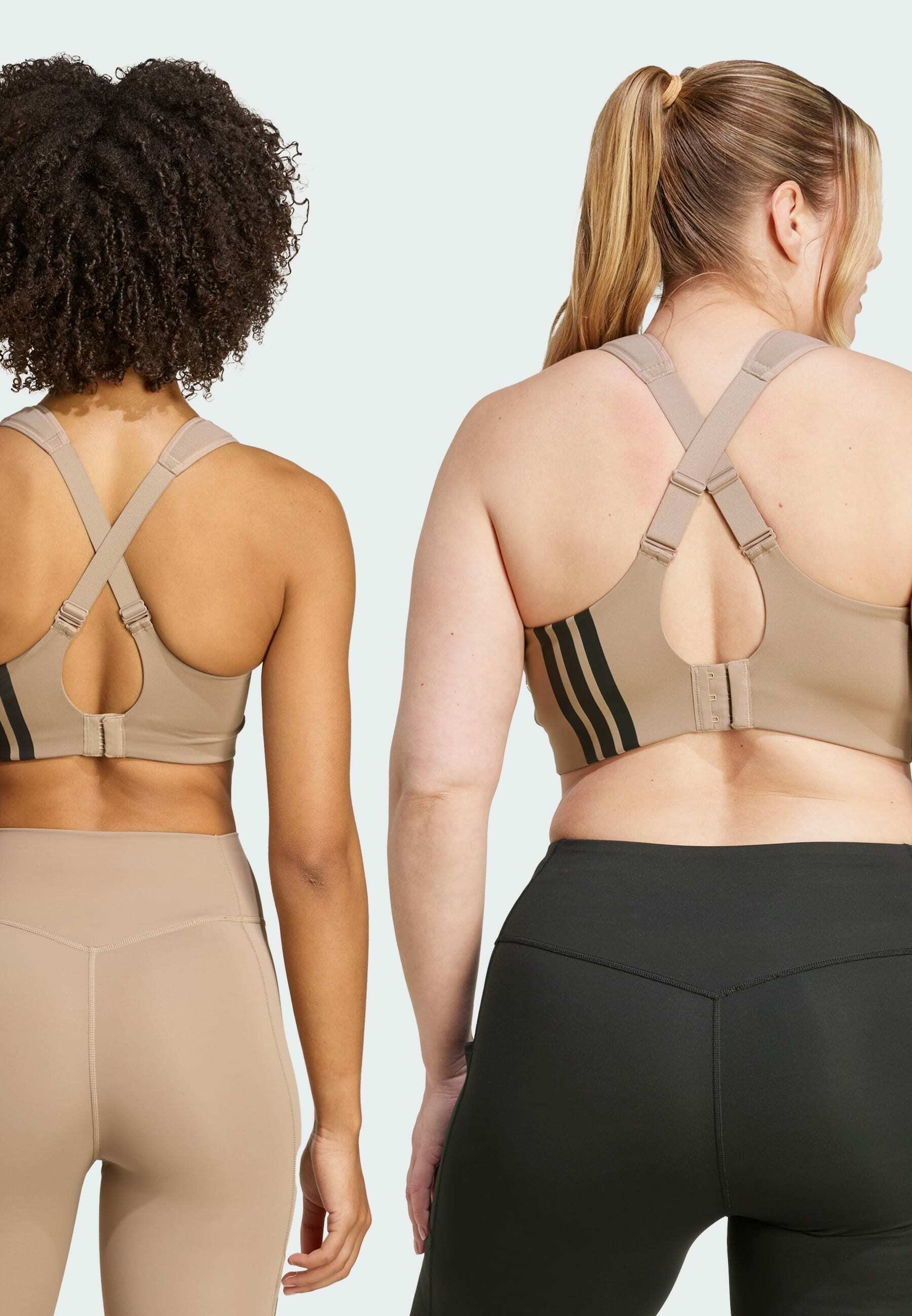 Reggiseno sportivo adidas Performance BRA ad alto sostegno - marrone gesso