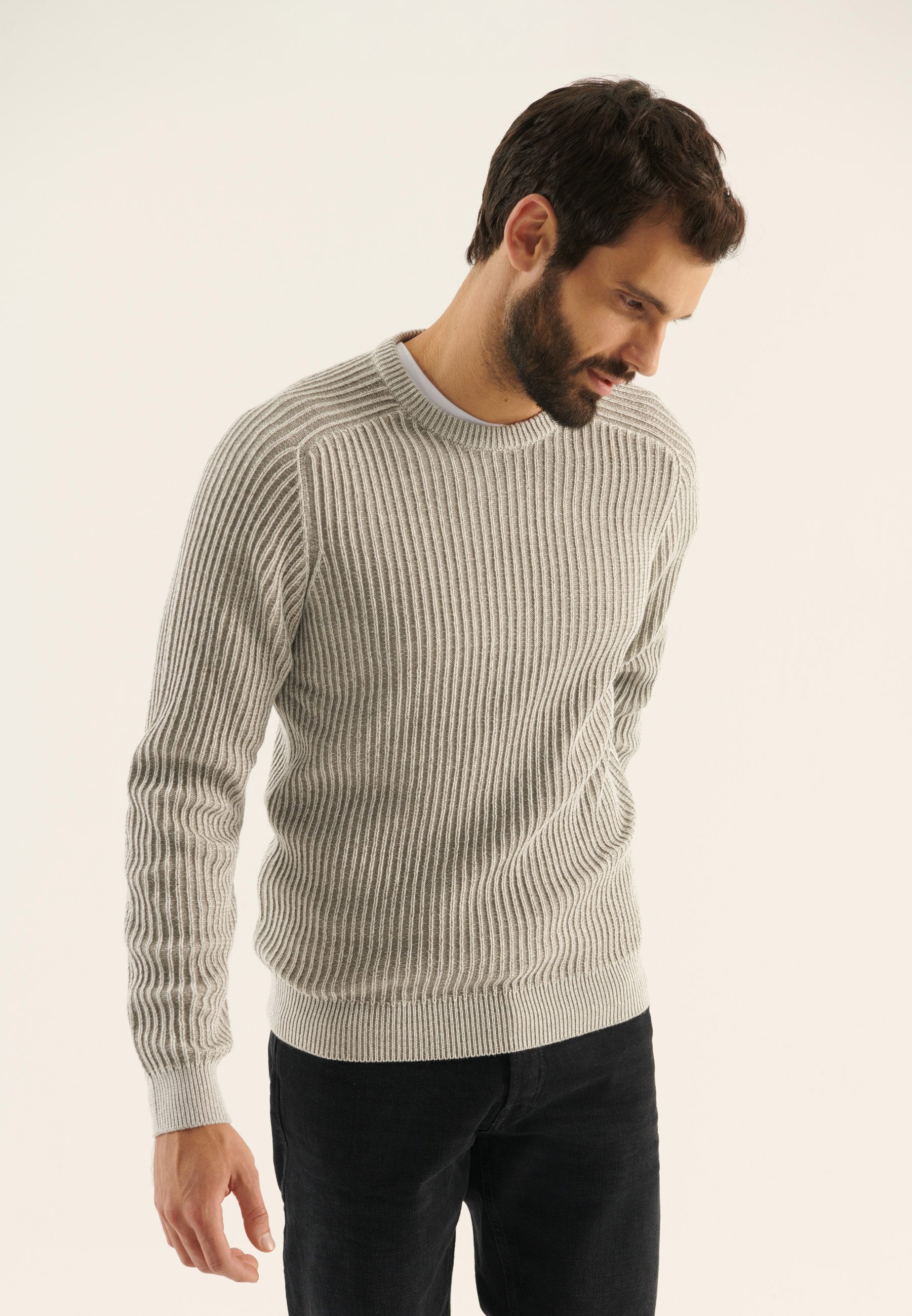 Pull Pier One - gris clair chiné