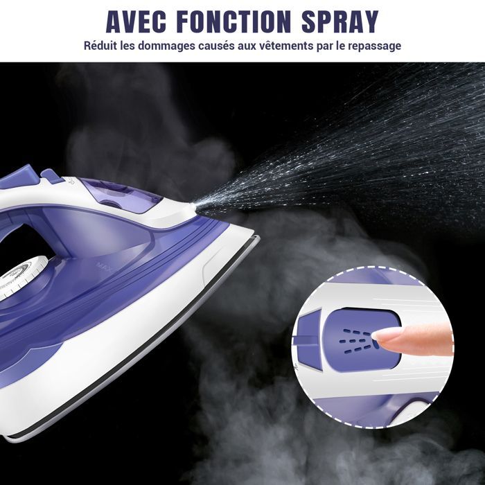 Steam generator iron, 350 ml water tank, 150 g steam boost, 40 g continuous steam, 1.95 m cord, 2400 W, blue