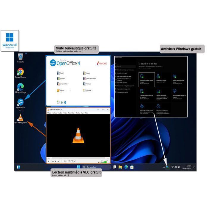 Desktop-Computer – AMD Ryzen 3 – 980 GB NVMe SSD – 16 GB RAM – Integriertes WLAN