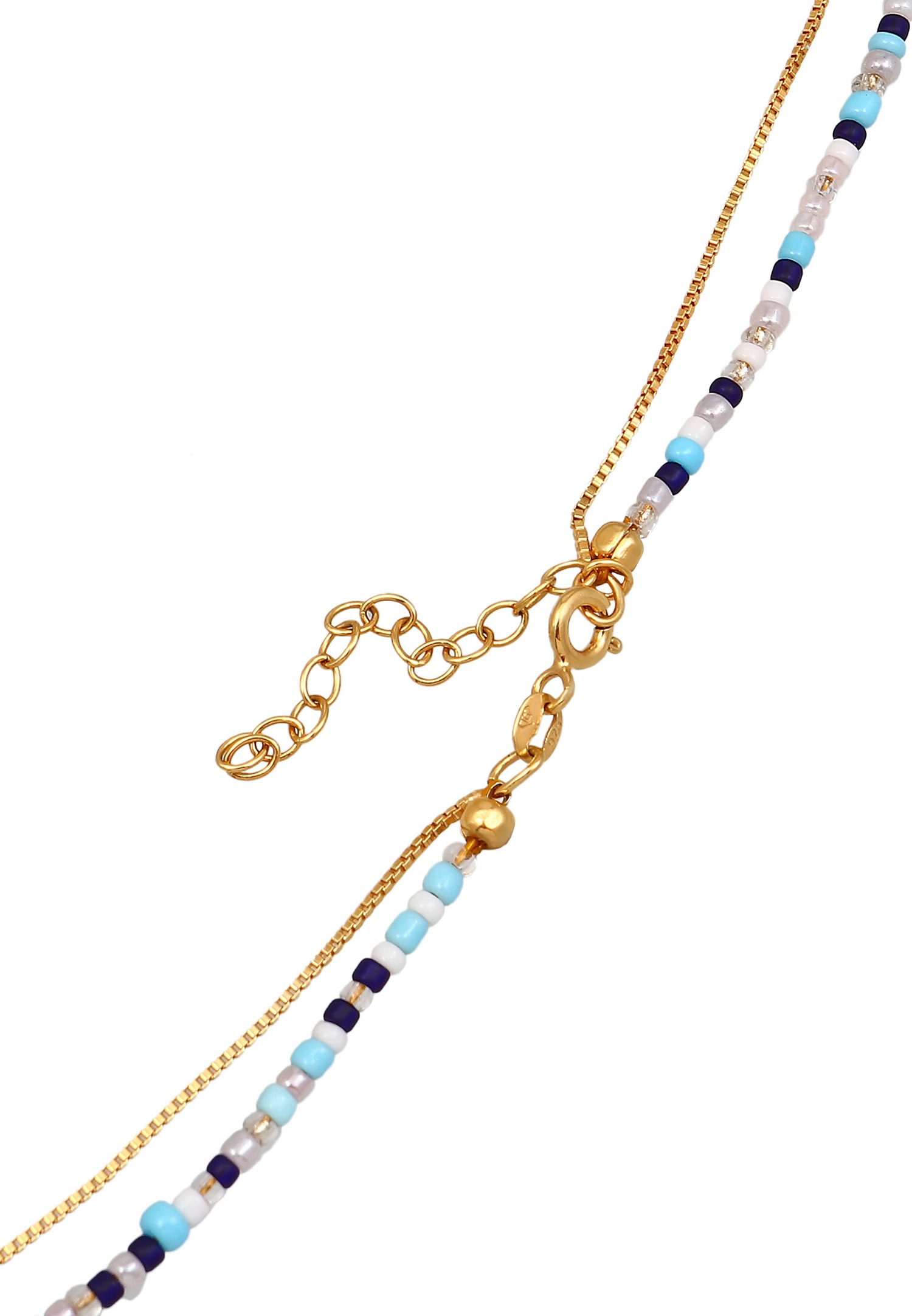 Elli Femmes Couche Coquillage Pendentif Perles de verre Coloré Été Trend en argent sterling 925 plaqué or