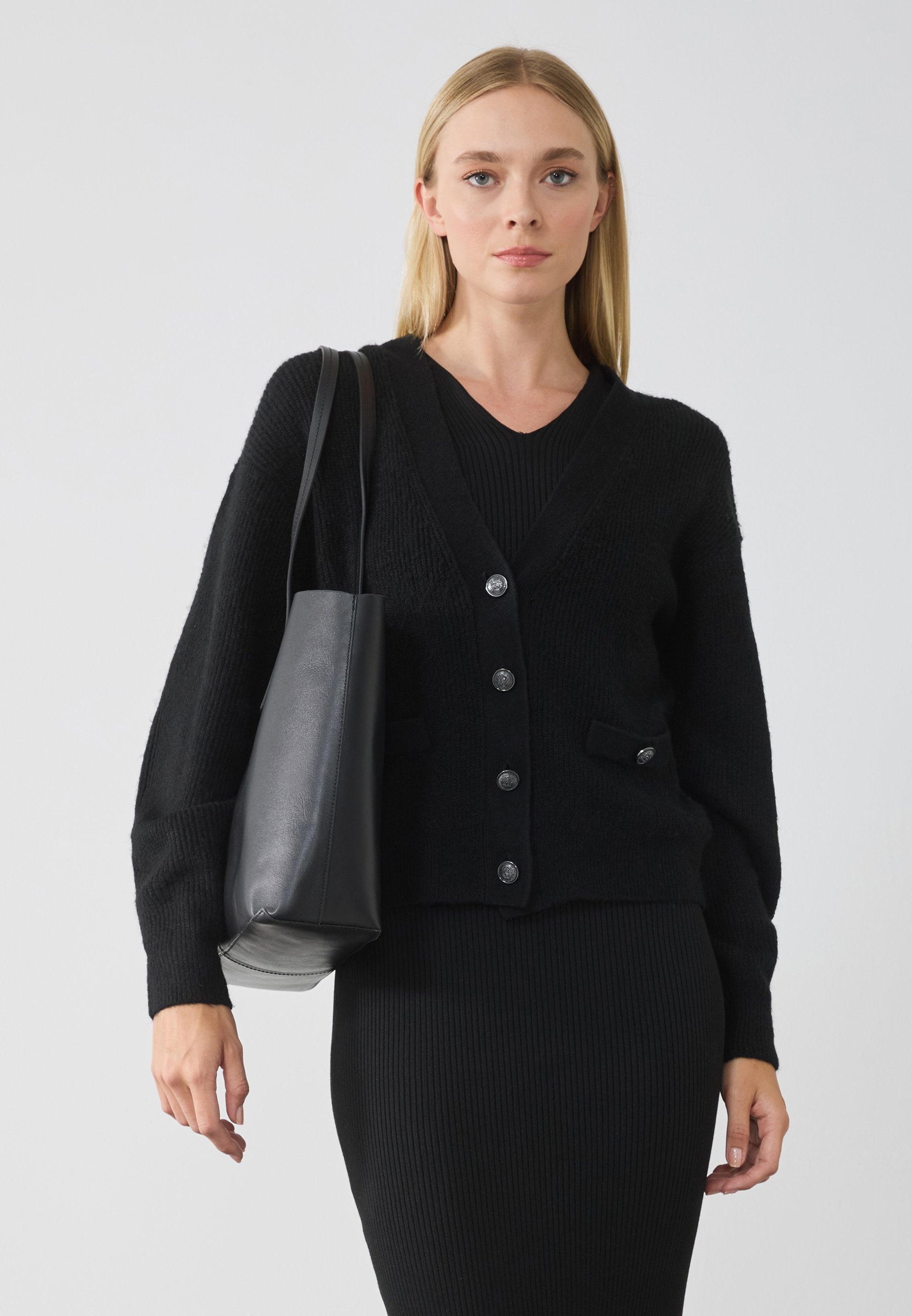 Zign LEATHER - Tote bag - zwart