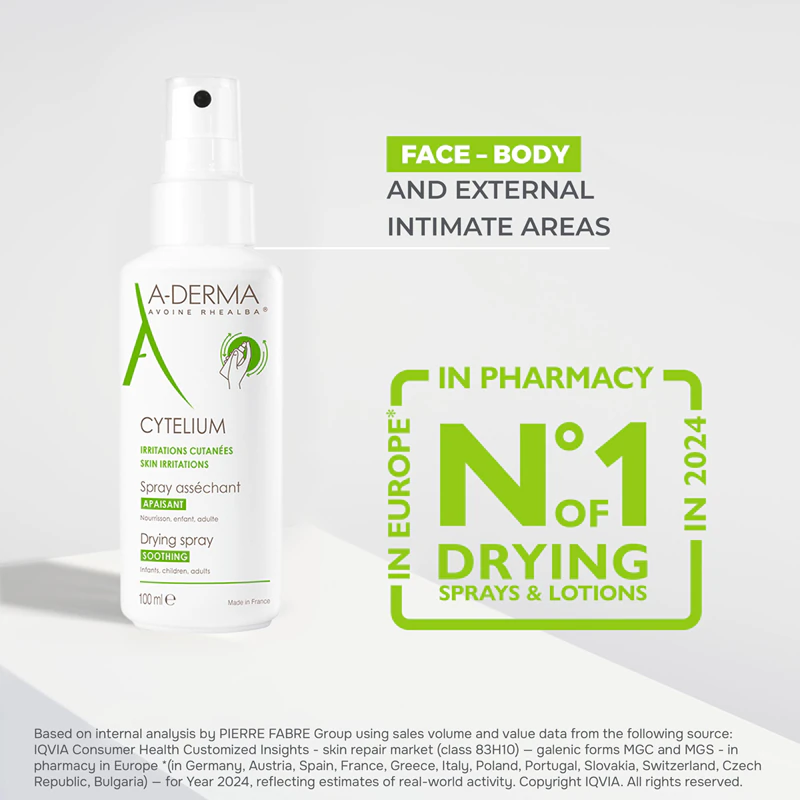 Spray Secante e Calmante A-Derma Cytelium para Pele Irritada
