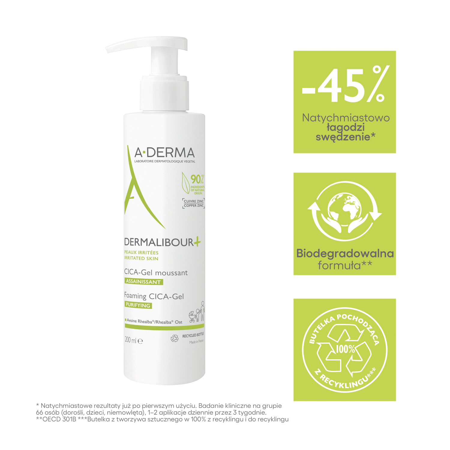 Gel de curățare facială A-Derma 250 ml