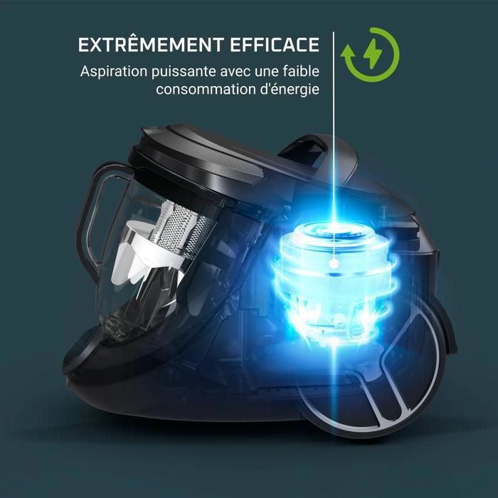 Rowenta Aspirateur sans sac, 59 dB(A), Basse conso, Fabriqué en France RO7935EA